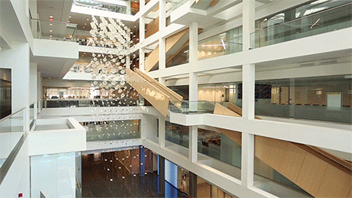 Origami-inspired kinetic sculpture